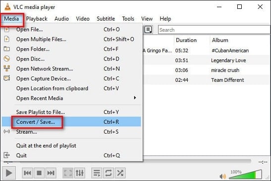 start vlc media player