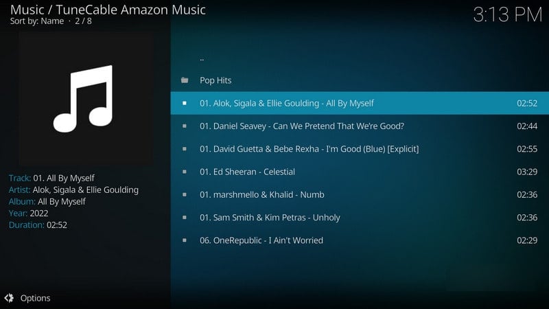 play amazon music on kodi