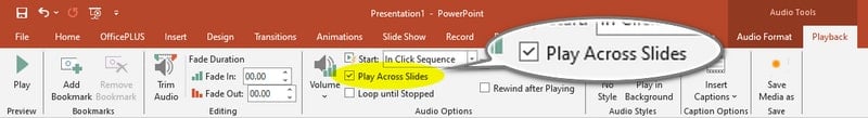 play youtube music across slides