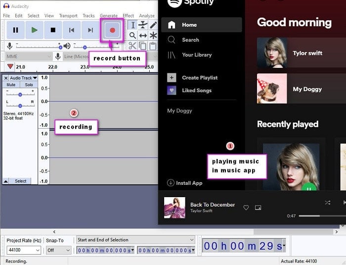 record Tidal music to mp3 via Audacity