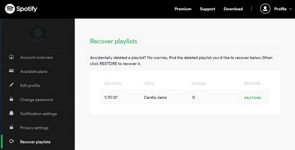 recover spotify deleted playlists
