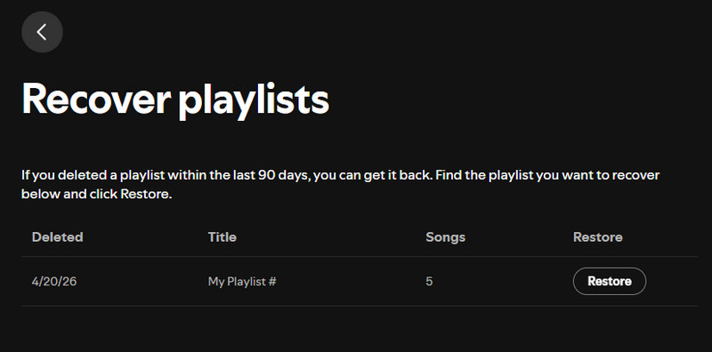 recover deleted spotify playlists on spotify