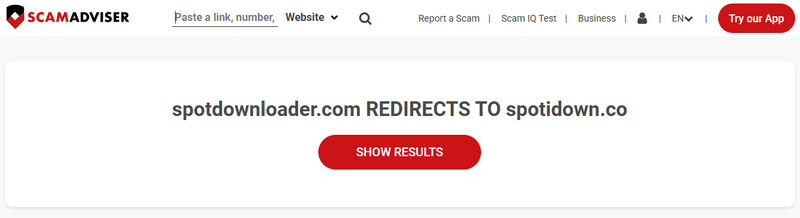 spotdownlaoder.com redirects to spotidown.co