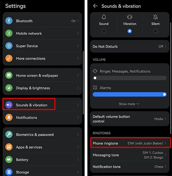 change android ringtones