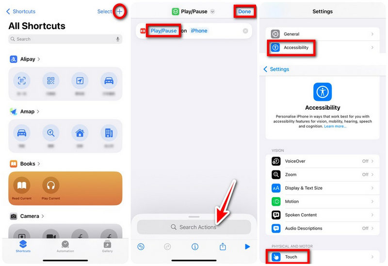set shortcuts on iphone