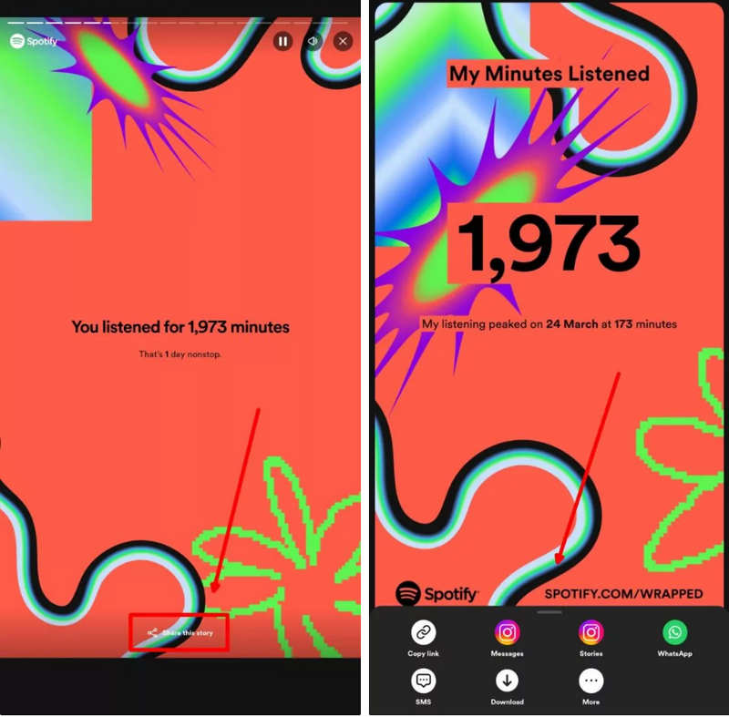 share spotify wrapped cards on social media