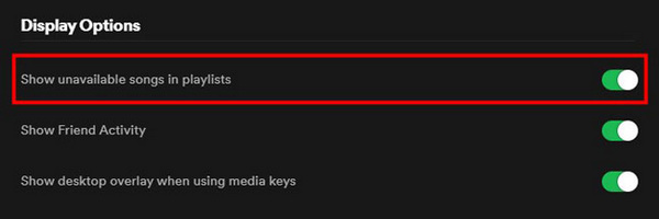 show unavailable songs on spotify