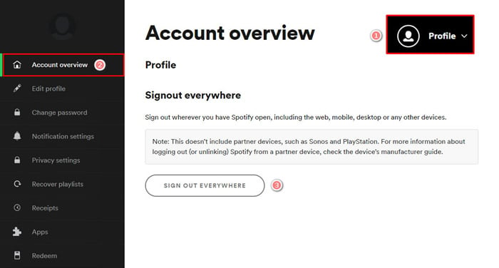spotify sign out everywhere