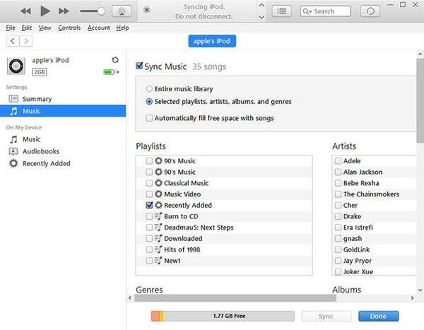 use itunes to sync apple music to ipod
