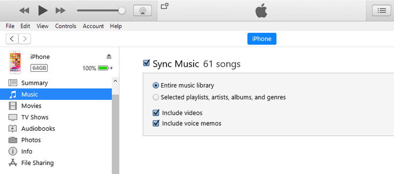 sync apple music library