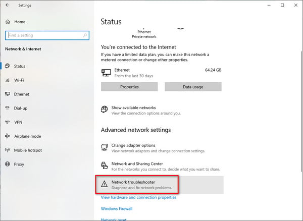 windows network troubleshooter