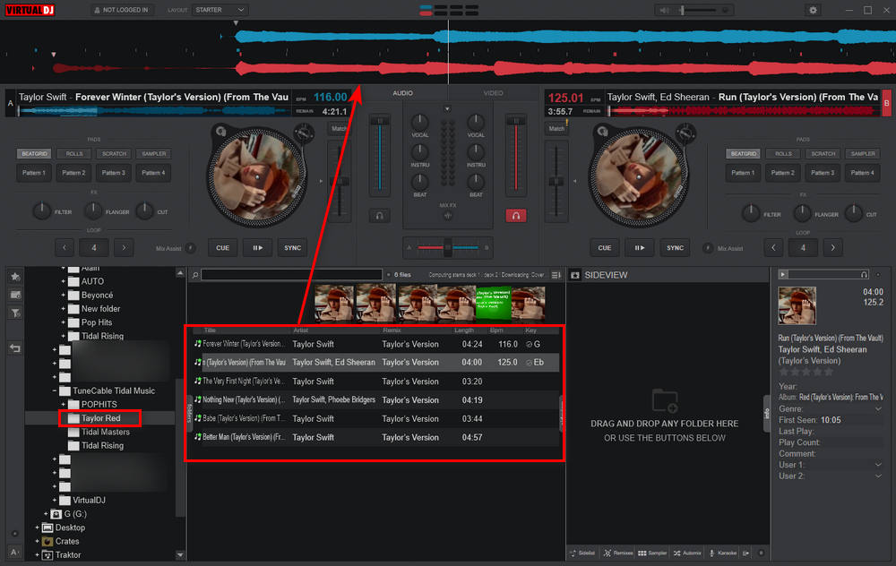 use tidal music with virtual dj