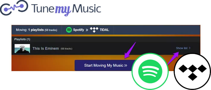 use tunemymusic to import spotify to tidal