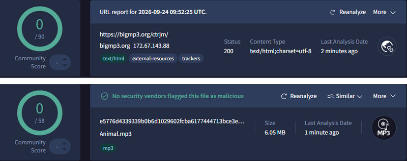bigmp3 virustotal report