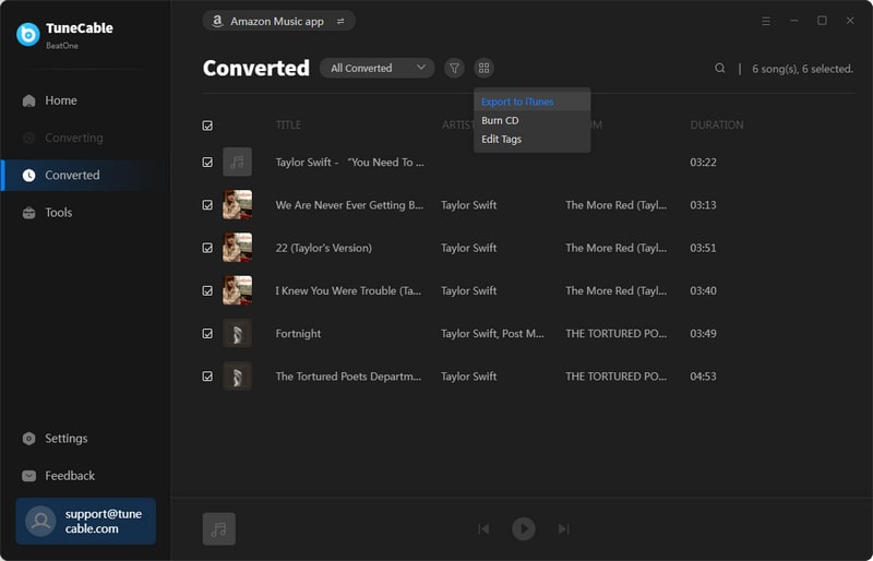 export to iTunes