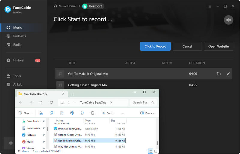 downloaded beatport music