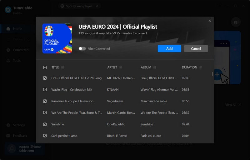 choose songs to download