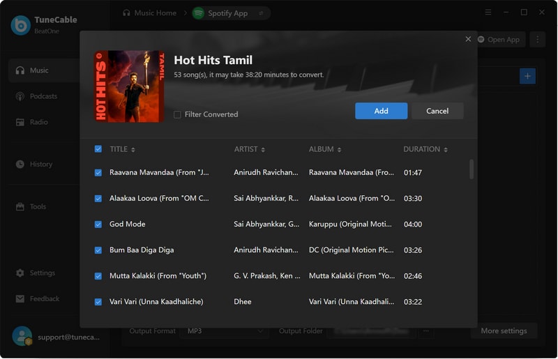 add Tamil songs