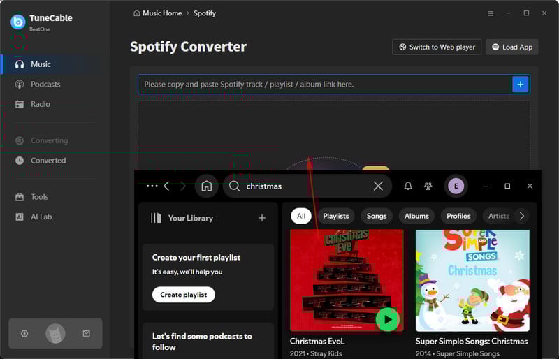 add christmas playlist to convert