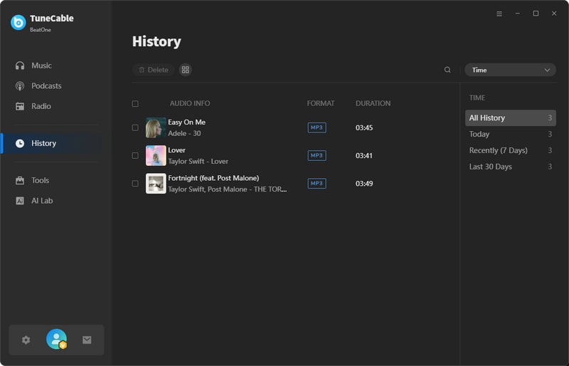 check downloaded songs