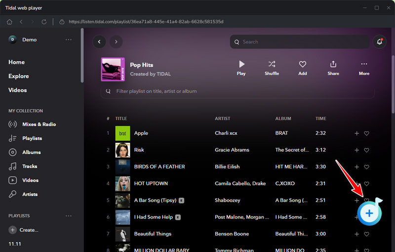 add tidal music