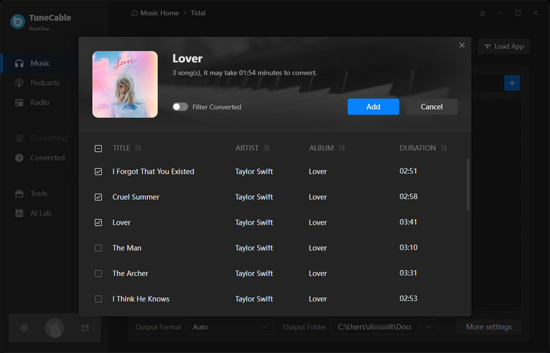 choose tidal music