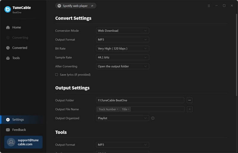 adjust output settings