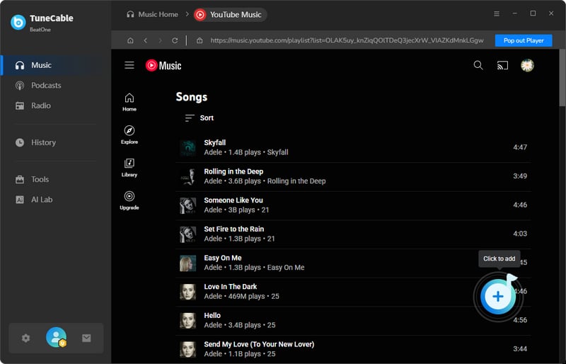 add youtube music