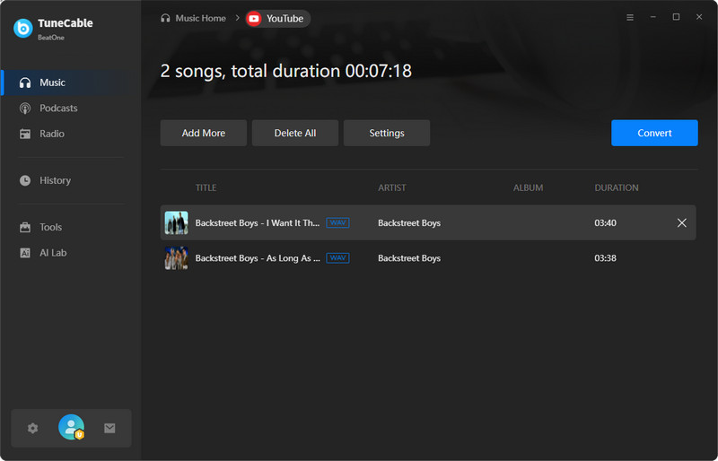 download wav youtube music