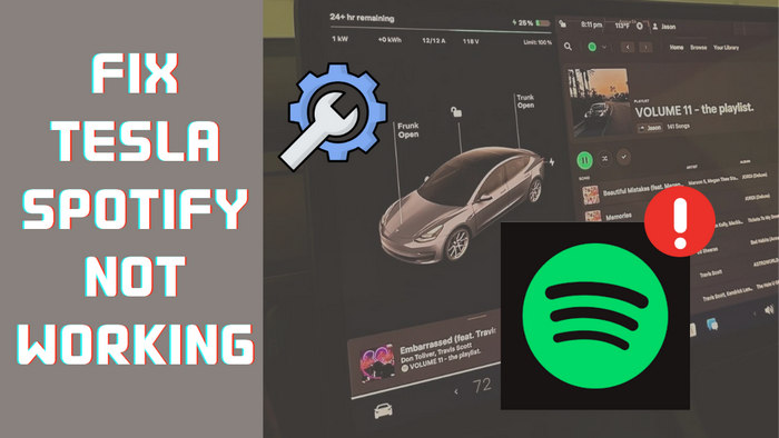 fix tesla spotify not working