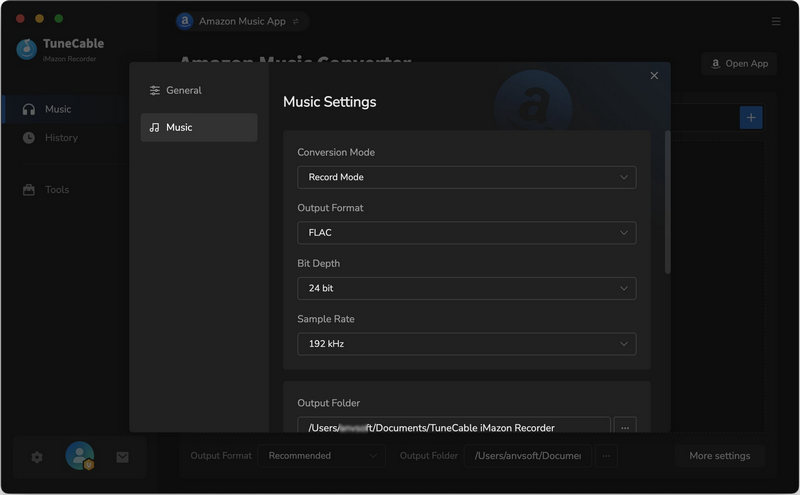 set the output parameters