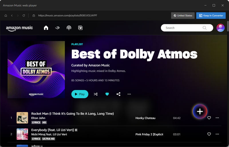 add Amazon Music Doby Atmos songs to download list