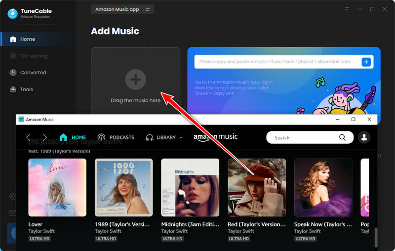 drag and drop amazon music to download
