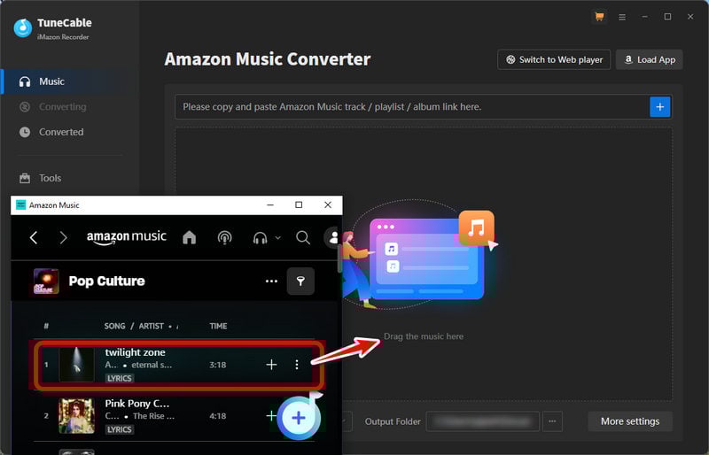 drag and drop amazon music to download