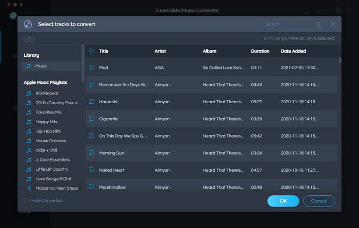 load apple music data on tunecable