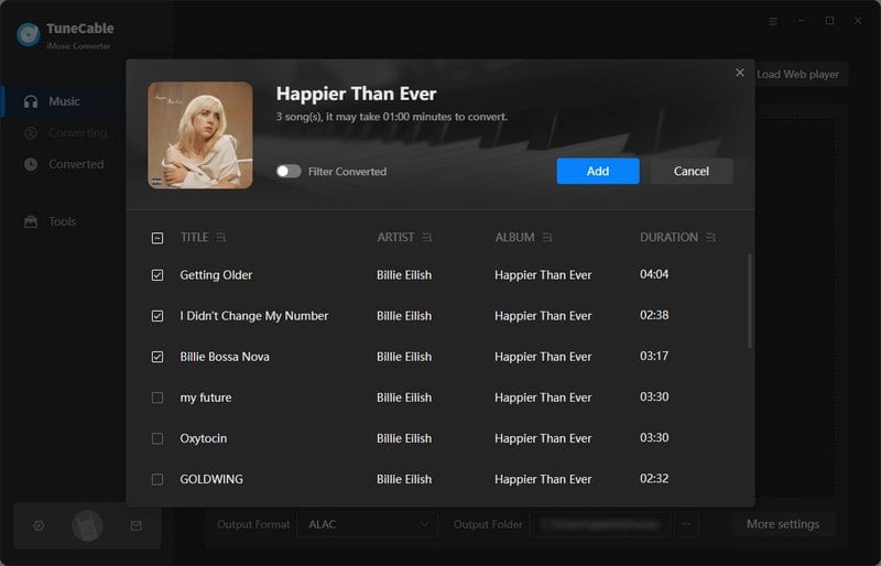 add apple music to download list
