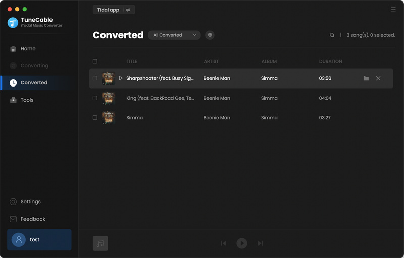 converted tidal music