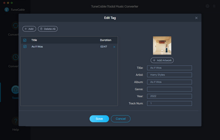 edit tidal music tags