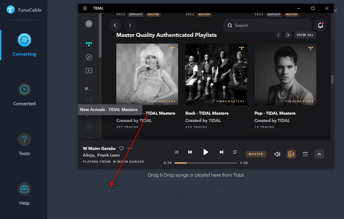 Add tidal master music to convert