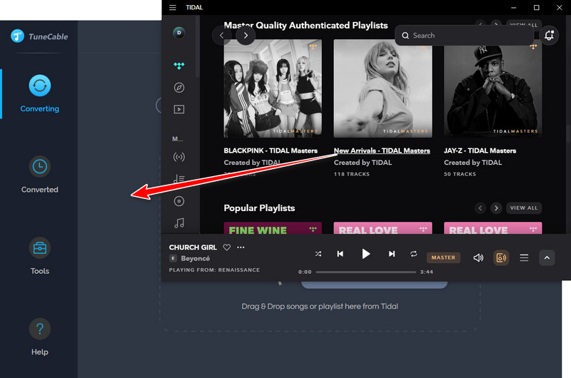 add tidal songs