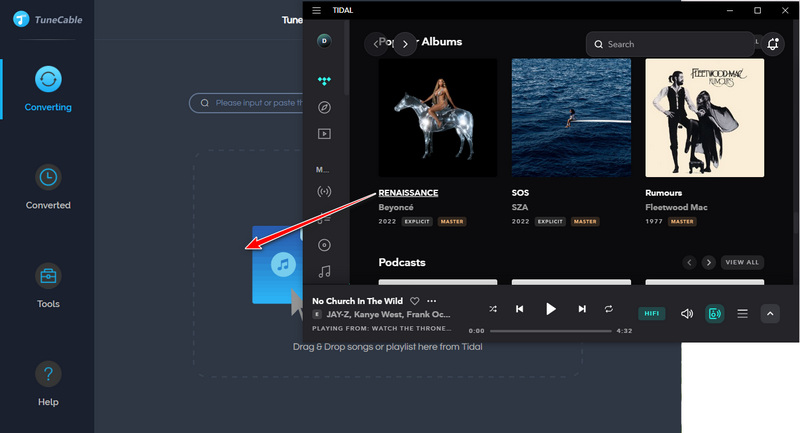 Add tidal music to convert