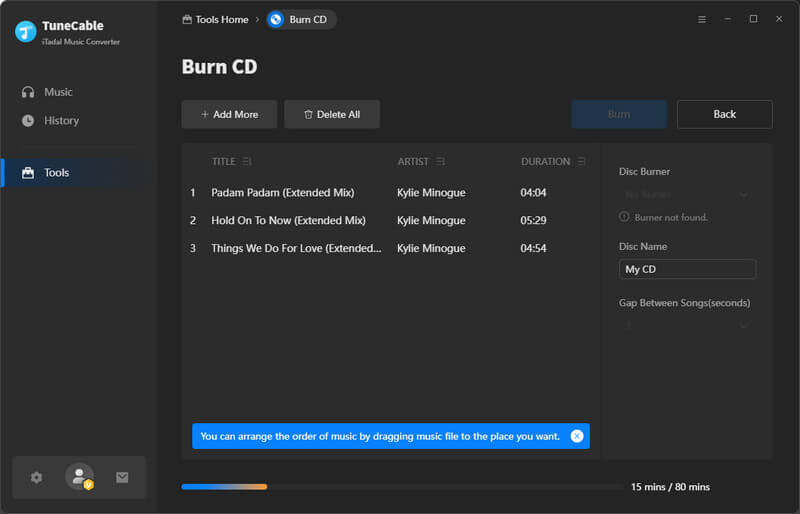 burn tidal hires music to cds