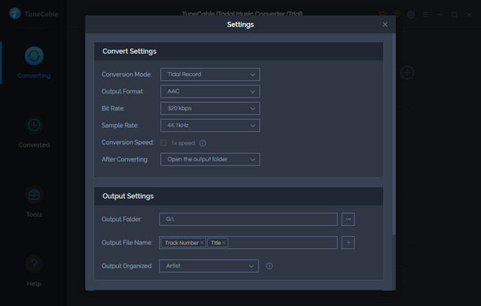 settings of mqa tidal music