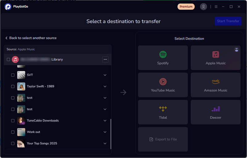 choose apple music playlist
