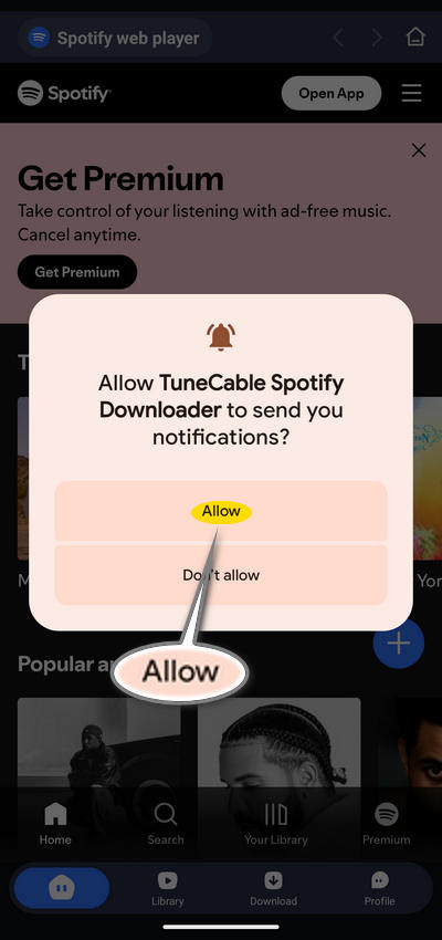 allow notifications