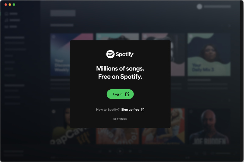 log in spotify app