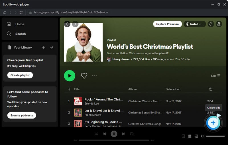 add christmas playlists