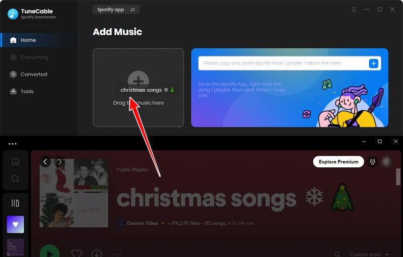 drag and drop christmas music to tunecable