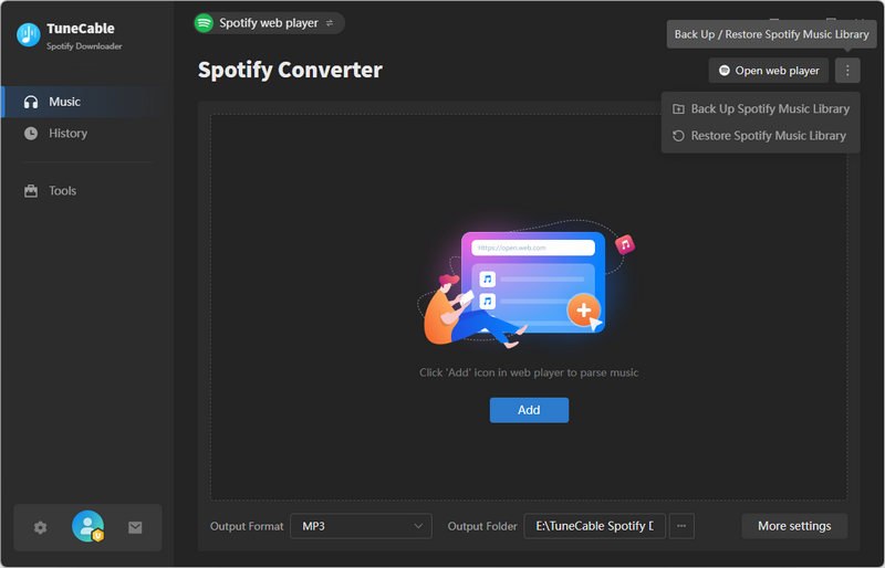 choose to back up your spotify music library