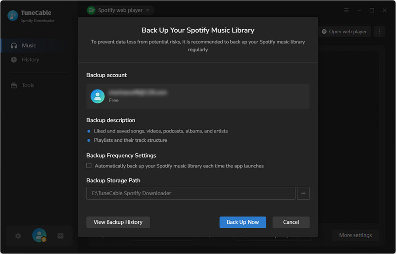 back up your spotify music library